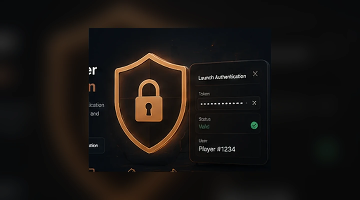 Authenticate in the launcher and pass a validated session into the game.